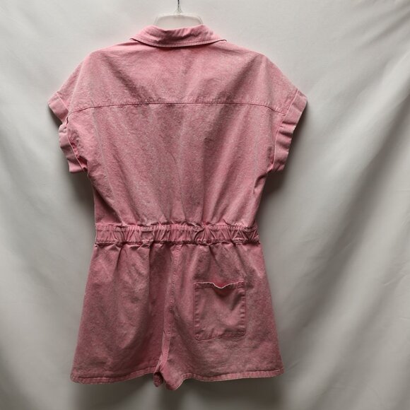 entro pink denim romper Sz L - Picture 4 of 8